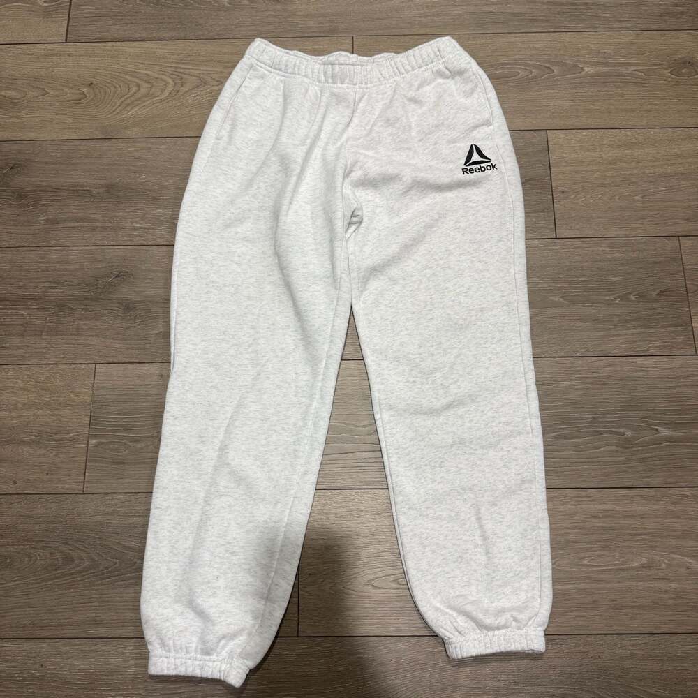 Reebok Heather Gray Fleece Jogger Sweatpants Size S